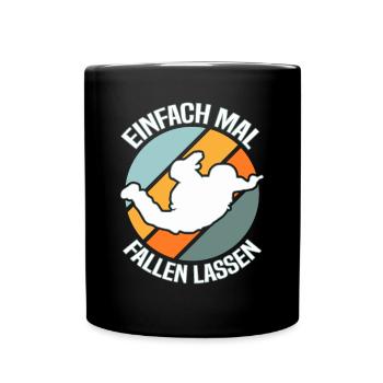 Fallschirmspringen Fallschirmspringer - Tasse einfarbig - Schwarz - Vorne