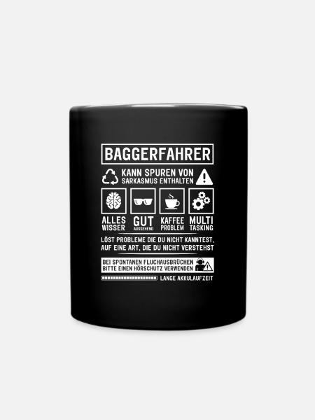 Kann Spuren von Sarkasmus enthalten - Tasse einfarbig - Schwarz
