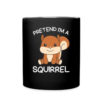 Stell dir vor ich bin ein Eichhörnchen Halloween - Tasse einfarbig - Schwarz - Vorne