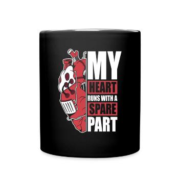 My Heart Runs With A Spare Part Catheter Open - Full Colour Mug - black - Front