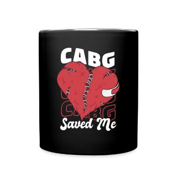 CABG Saved Me Pacemakers Catheter Open Heart - Full Colour Mug - black - Front