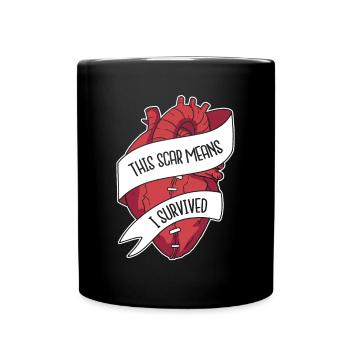 This Scar Means I Survived Transplant Open Heart - Full Colour Mug - black - Front