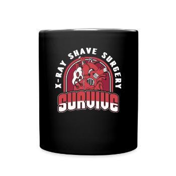 X-Ray Shave Surgery Survive Catheter Open Heart - Full Colour Mug - black - Front