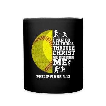 Je peux tout faire grâce à la balle molle du Christ - Mug uni - noir - Devant