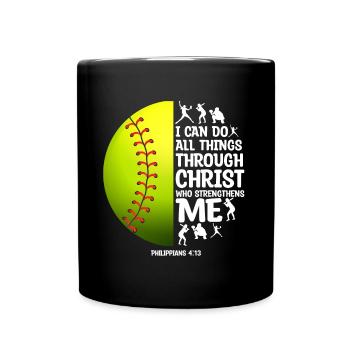 Je peux tout faire grâce à la balle molle du Christ - Mug uni - noir - Devant