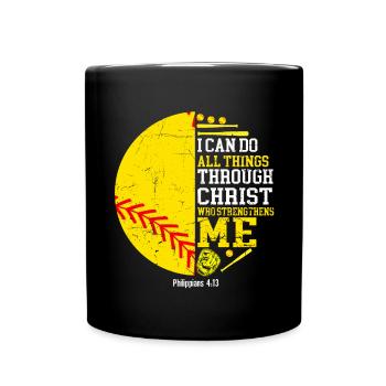 Je peux tout faire grâce à la balle molle du Christ - Mug uni - noir - Devant