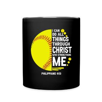 Je peux tout faire grâce à la balle molle du Christ - Mug uni - noir - Devant