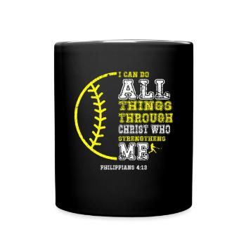 Je peux tout faire grâce à la balle molle du Christ - Mug uni - noir - Devant