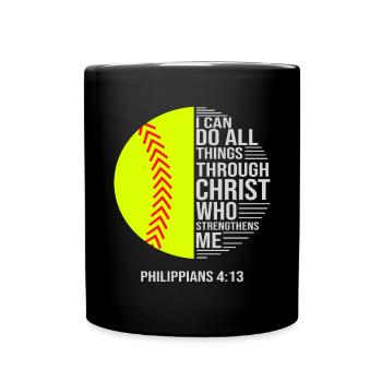 Je peux tout faire grâce à la balle molle du Christ - Mug uni - noir - Devant