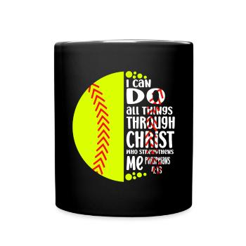 Je peux tout faire grâce à la balle molle du Christ - Mug uni - noir - Devant