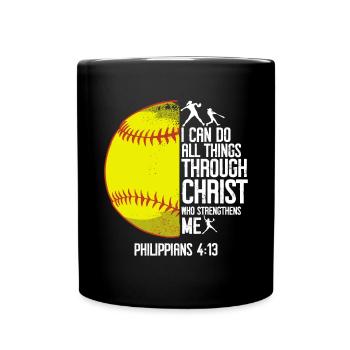Je peux tout faire grâce à la balle molle du Christ - Mug uni - noir - Devant