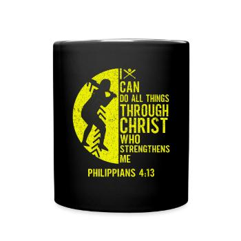 Je peux tout faire grâce à la balle molle du Christ - Mug uni - noir - Devant