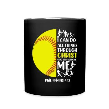 Je peux tout faire grâce à la balle molle du Christ - Mug uni - noir - Devant