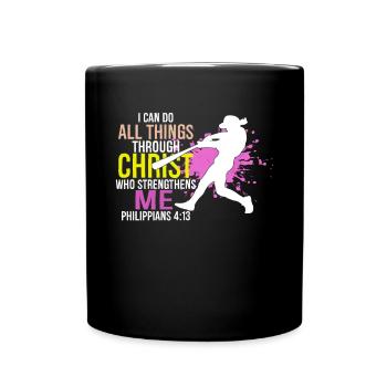 Je peux tout faire grâce à la balle molle du Christ - Mug uni - noir - Devant
