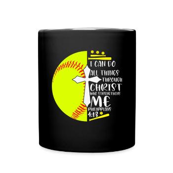 Je peux tout faire grâce à la balle molle du Christ - Mug uni - noir - Devant