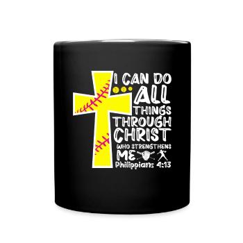 Je peux tout faire grâce à la balle molle du Christ - Mug uni - noir - Devant