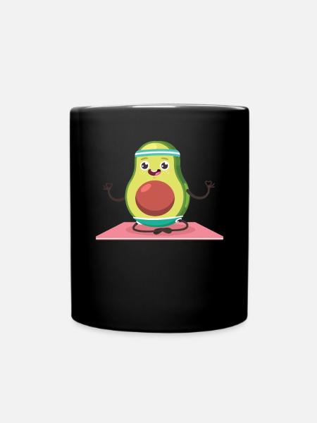 Avocado Guacamole Vegan Geschenk - Tasse einfarbig - Schwarz