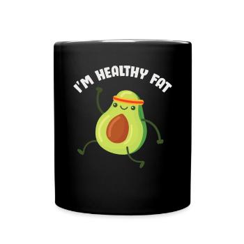 Avocado Guacamole Vegan Gift - Full Colour Mug - black - Front