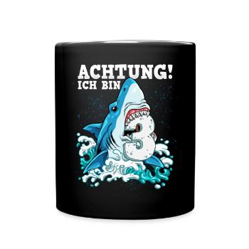 Requin du 3e anniversaire - Mug uni - noir - Devant