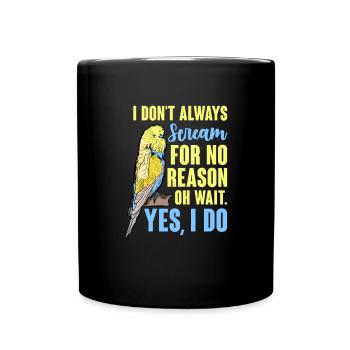 Wellensittich Vogel Haustier Sittich Geschenk - Tasse einfarbig - Schwarz - Vorne