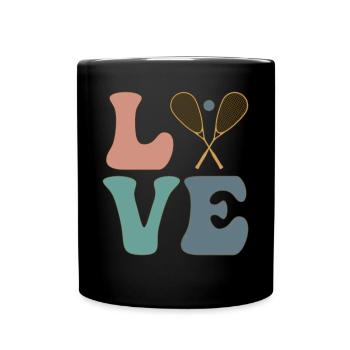LOVE Squash Player Trainer - Tasse einfarbig - Schwarz - Vorne