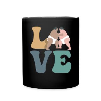 LOVE Sumo Wrestling Lutteur de sumo japonais - Mug uni - noir - Devant