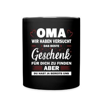 Oma Beste Oma Der Welt Geschenke Weihnachten - Tasse einfarbig - Schwarz - Vorne