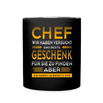 Chef Abschied Geschenke Abschiedsgeschenk - Tasse einfarbig - Schwarz - Vorne