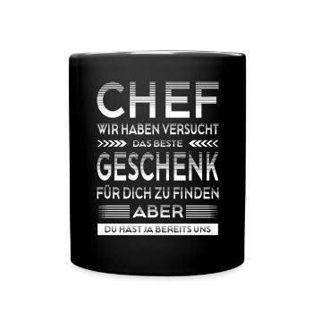 Chef Abschied Geschenke Abschiedsgeschenk - Tasse einfarbig - Schwarz - Vorne