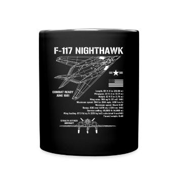 F-117 Stealth Nighthawk Specs MilitärflugzeugeF117 - Tasse einfarbig - Schwarz - Vorne