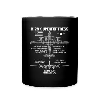B-29 SuperFortress Specs Military Aircraft B29 - Tasse einfarbig - Schwarz - Vorne