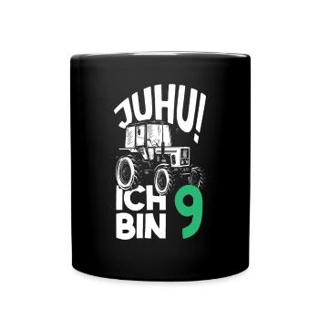 9. Geburtstag Traktor 9 Jahre Geburtstagsshirt - Tasse einfarbig - Schwarz - Vorne