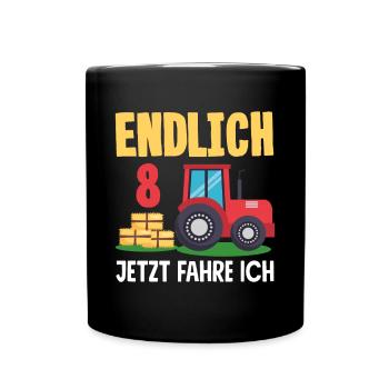 8e anniversaire tracteur 8 ans chemise d’anniversaire - Mug uni - noir - Devant