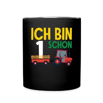 1er anniversaire tracteur 1 an chemise d’anniversaire - Mug uni - noir - Devant