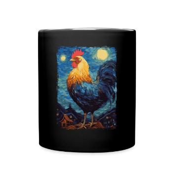 Poulet Nuit étoilée - Mug uni - noir - Devant
