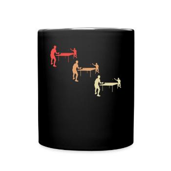 Buntes Tischtennis Match Design - Tasse einfarbig - Schwarz - Vorne