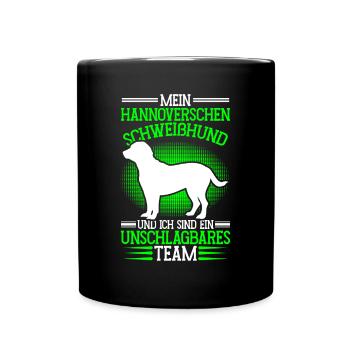 Hannoverscher Schweißhund ist unschlagbar - Tasse einfarbig - Schwarz - Vorne