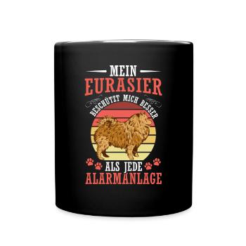 Eurasian protects me Eurasian Spitz - Full Colour Mug - black - Front