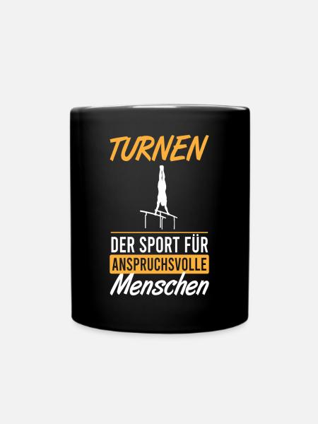 Anspruchsvolle Eleganz im Turnen - Tasse einfarbig - Schwarz
