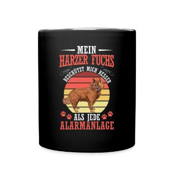 Harz fox protects me herding dog herding fox - Full Colour Mug - black - Front