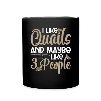 Wachtel Vogel - Tasse einfarbig - Schwarz - Vorne