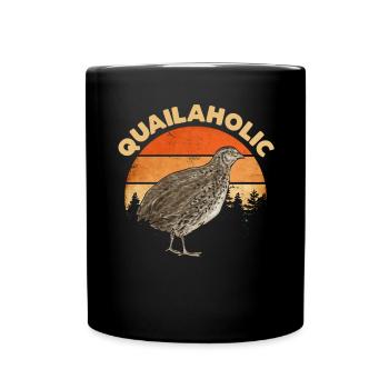 Wachtel Vogel - Tasse einfarbig - Schwarz - Vorne