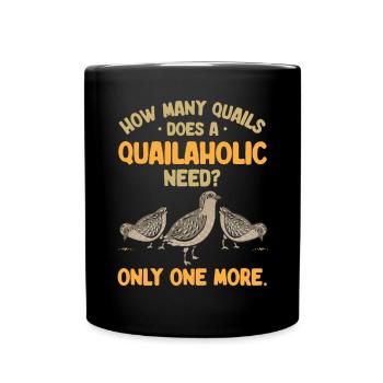 Wachtel Vogel - Tasse einfarbig - Schwarz - Vorne