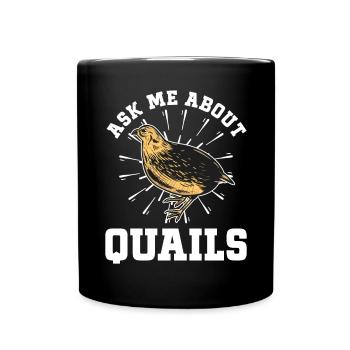 Wachtel Vogel - Tasse einfarbig - Schwarz - Vorne