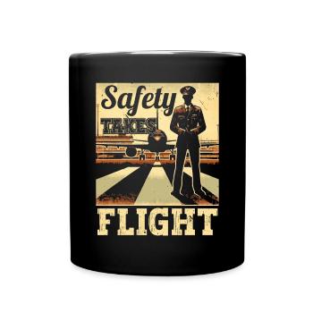 Airport Safety Officer Aviation Airport Jobs - Full Colour Mug - black - Front