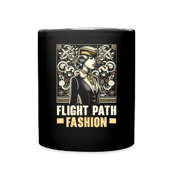 Flugbegleiterin, Flugbegleiterin, Stewardess - Tasse einfarbig - Schwarz - Vorne