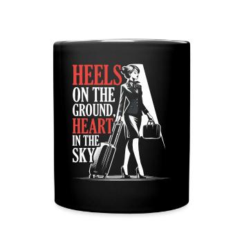 Flugbegleiterin Flugbegleiterin Flugbegleiterin Kabinenbesatzung Stewardess - Tasse einfarbig - Schwarz - Vorne