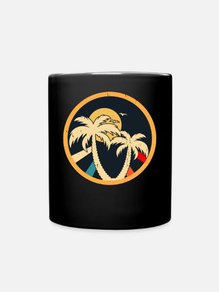 Palmen - Tasse einfarbig - Schwarz