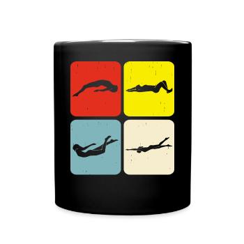 Schwimmen Schwimmerin - Tasse einfarbig - Schwarz - Vorne