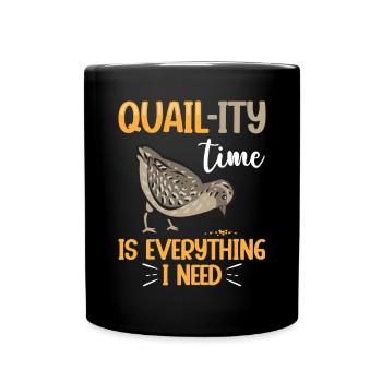 Wachtel Vogel - Tasse einfarbig - Schwarz - Vorne